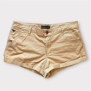 Abercrombie & Fitch Tan Khaki Chino Shorts Cuffed Size 28